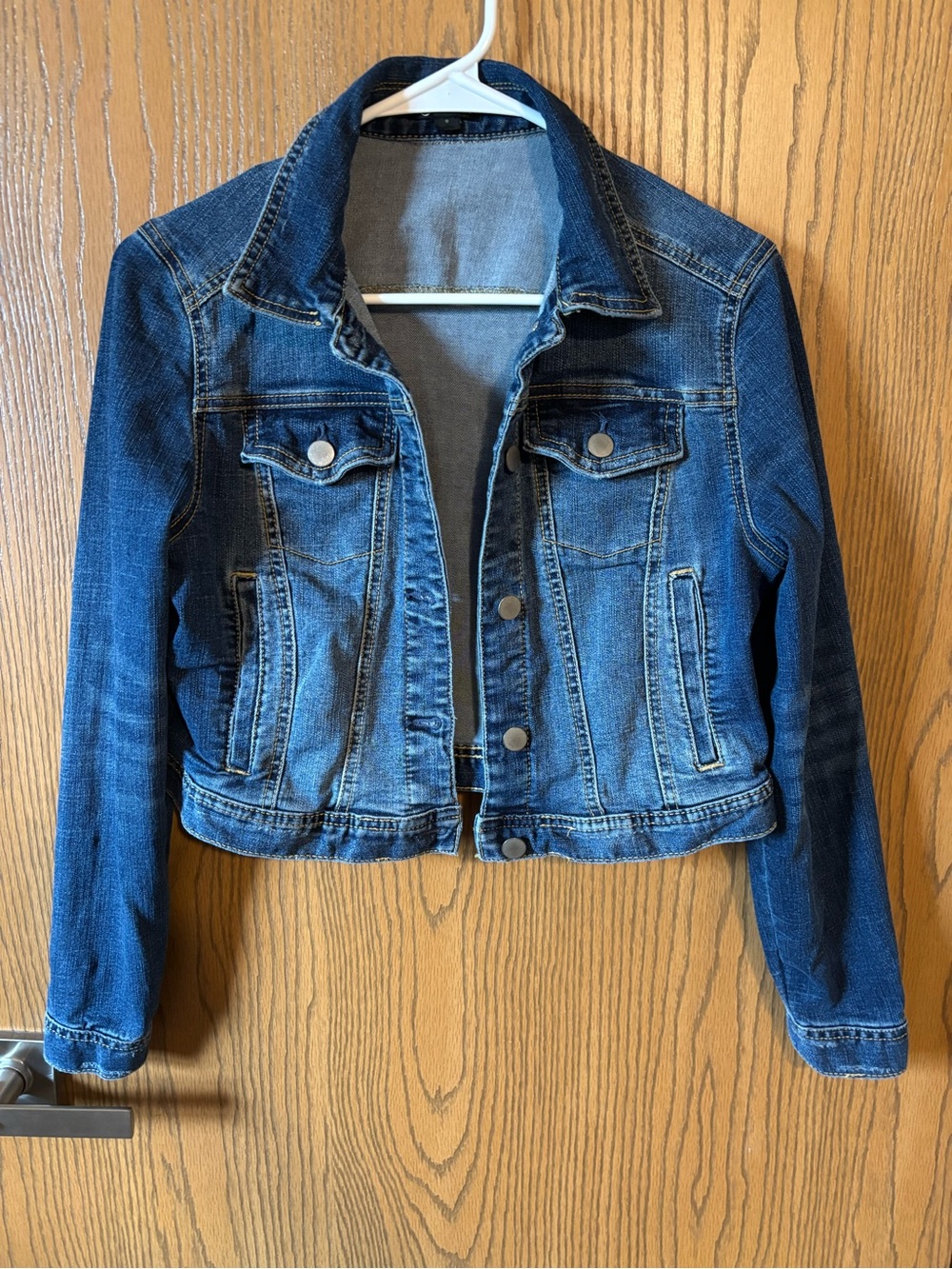 Versona Dark Blue Cropped Denim Jacket